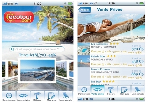 L’ensemble des documents de voyages (vouchers) avec convocation d’aéroport et horaires pourront également être consultés directement depuis l’Iphone ! L’ensemble des documents de voyages (vouchers) avec convocation d’aéroport et horaires pourront également être consultés directement depuis l’Iphone !