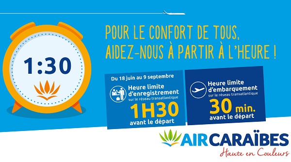 Air Caraïbes a modifié l'heure d'enregistrement de ses vols transatlantiques cet été - DR Air Caraïbes