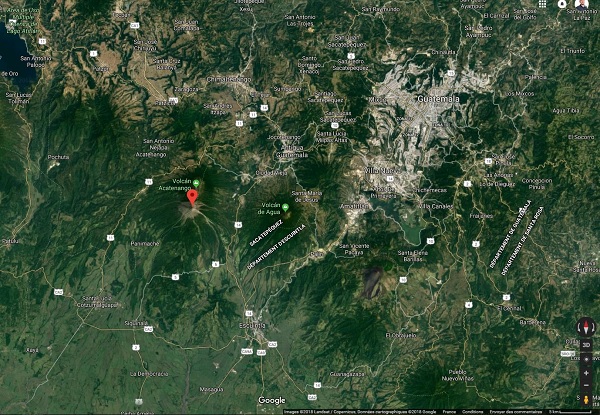 Le volcan Fuego se calme, l'aéroport international va réouvrir ce lundi matin - Crédit photo : Google Maps Le volcan Fuego se calme, l'aéroport international va réouvrir ce lundi matin - Crédit photo : Google Maps