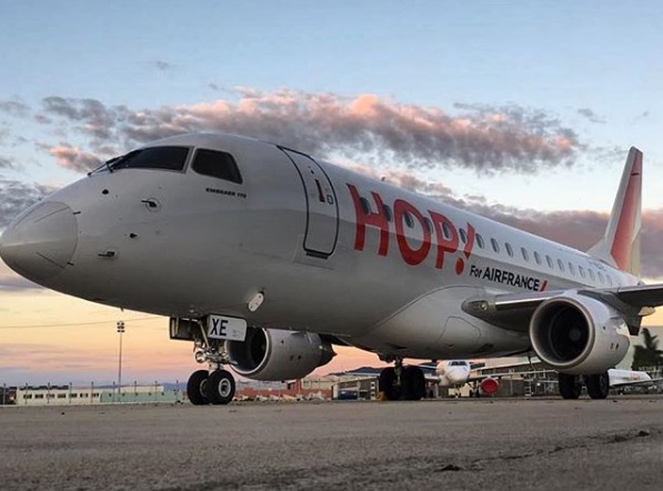 À compter du 24 septembre 2018, Air France proposera 6 vols par semaine entre Rennes et Bruxelles, opérés par HOP! en Embraer 145 de 50 sièges - DR : Hop! Air France