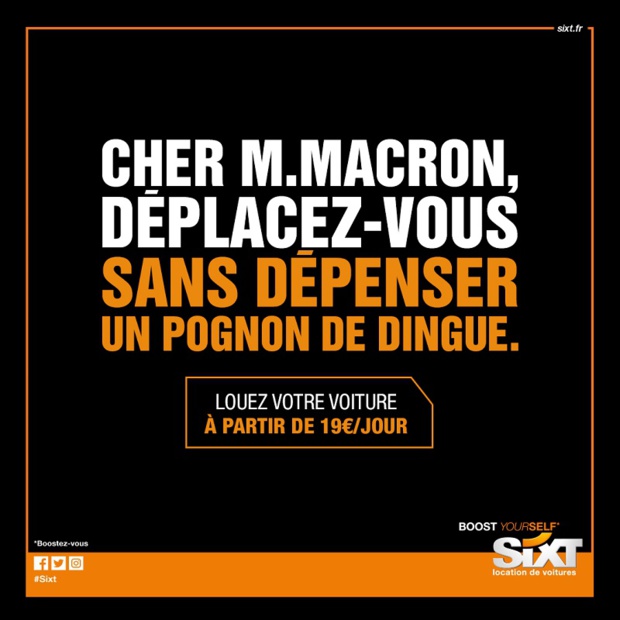 Sixt propose une solution à Emmanuel Macron Sixt propose une solution à Emmanuel Macron
