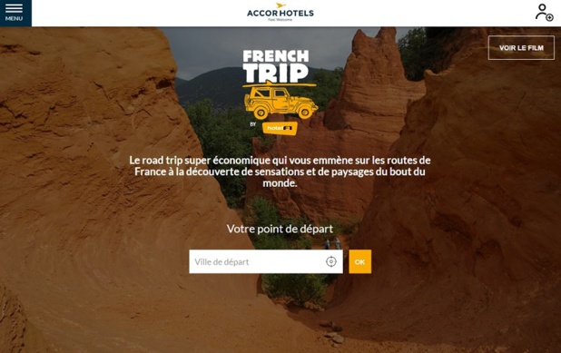 La plateforme French Trip de hotelF1 - Capture écran