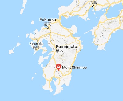 Le volcan Shinmoe, situé sur l’île de Kyushu, est entré en éruption le 22 juin 2018 à 09h09, heure locale - DR