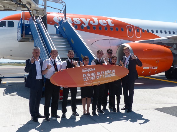 easyJet fête ses 10 ans de présence à l'aéroport de Biarritz