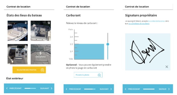 Le contrat de location se fait maintenant via l'application - Crédit photo : SamBoat Le contrat de location se fait maintenant via l'application - Crédit photo : SamBoat