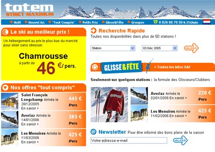 Ski : TotemVoyages.com lance la formule ''hébergement seul'' Ski : TotemVoyages.com lance la formule ''hébergement seul''