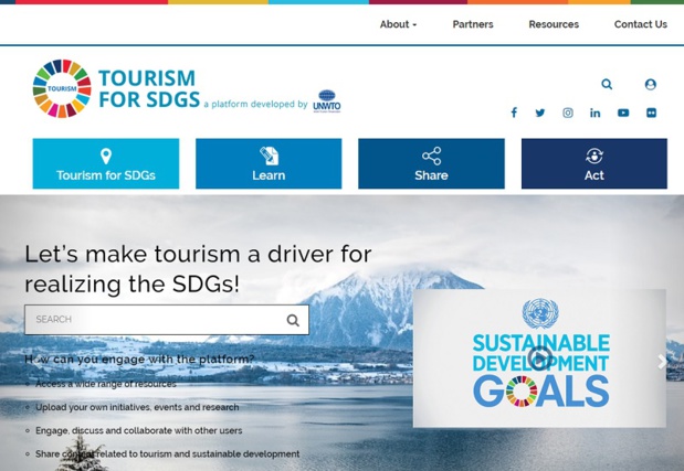La plateforme en ligne 'Tourism for SDGs' - DR