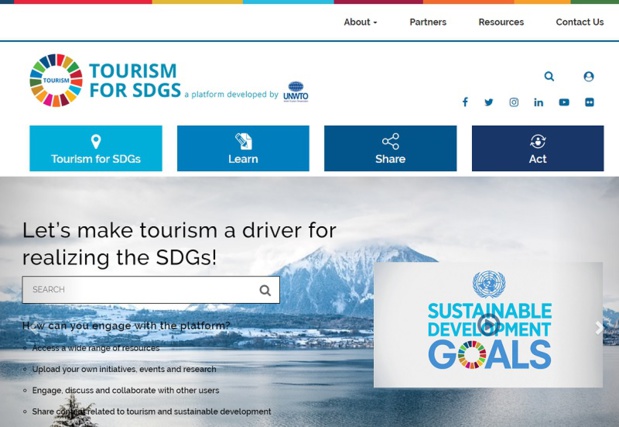 La plateforme en ligne 'Tourism for SDGs' - DR La plateforme en ligne 'Tourism for SDGs' - DR