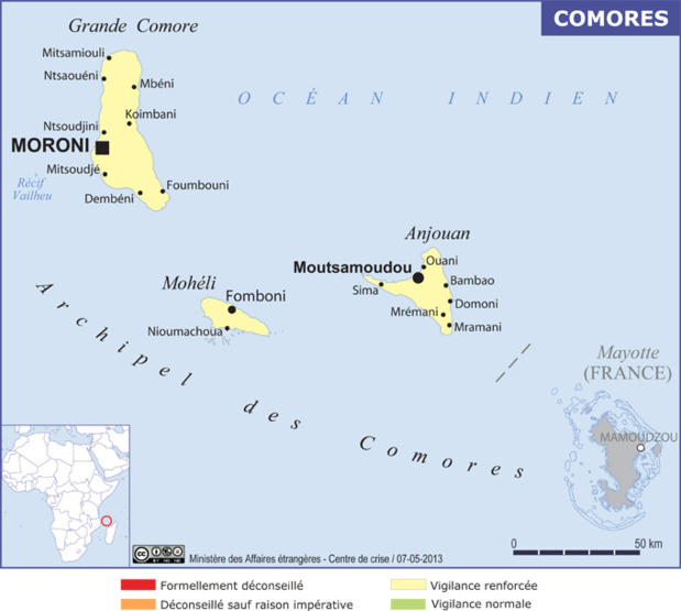 L'archipel des Comores en vigilance accrue - crédit photo : ministère de l'Europe et des Affaires étrangères - Quai d'Orsay