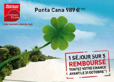 Séjour Punta Cana : 1 chance sur 5 de se faire rembourser avec Nouvelles Frontières Séjour Punta Cana : 1 chance sur 5 de se faire rembourser avec Nouvelles Frontières