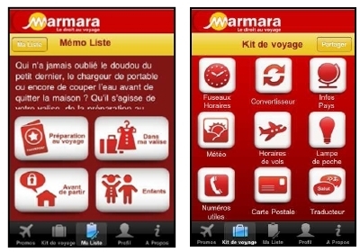 Marmara : une appli iPhone pour ''préparer et vivre de bonnes vacances'' Marmara : une appli iPhone pour ''préparer et vivre de bonnes vacances''