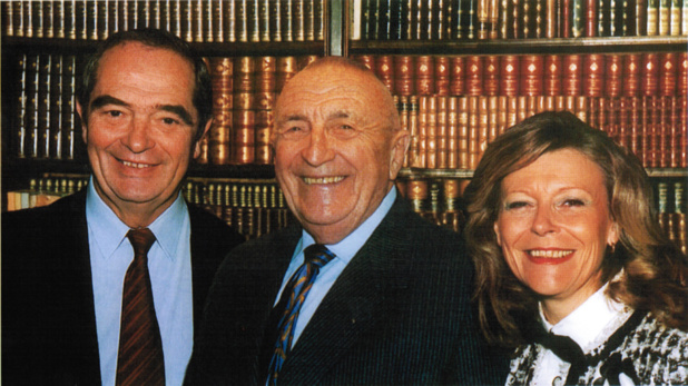 Au temps des jours heureux... Phi lippe Polderman fondateur de FRAM (décédé en 2006) entouré par Georges Colson et Marie-Christine Chaubet.