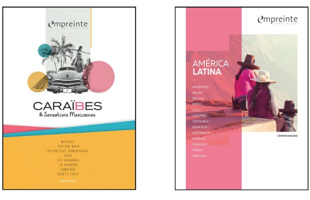 Les nouvelles brochures "Caraïbes & Sensations Mexicaines" et "América Latina" 2018-2019 d'Empreinte sont en cours de distribution auprès des agences de voyages - DR : Empreinte Les nouvelles brochures "Caraïbes & Sensations Mexicaines" et "América Latina" 2018-2019 d'Empreinte sont en cours de distribution auprès des agences de voyages - DR : Empreinte