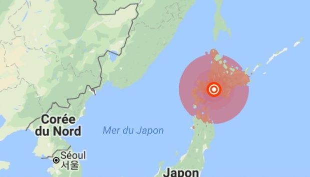 un violent séisme a frappé l'île d'Hokkaido cette nui - photo google