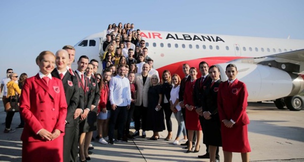 Le vol test d'Air Albania entre Istanbul et Tirana - Crédit photo : Air Albania Le vol test d'Air Albania entre Istanbul et Tirana - Crédit photo : Air Albania