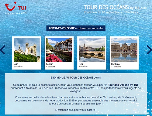 Roadshow TUI :  plusieurs soirées d’échange et de formation sont programmées jusqu'au 18 octobre 2018 - DR