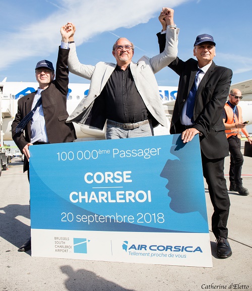 Bruxelles - Corse : Air Corsica fête son cent millième passager