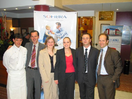 Y. Morvan, Chef du Restaurant L’Amirauté, G. Dumon, DG, Jessica, Chef de réception, C. Lebars, Commerciale, J.L. Bouvier, Directeur par intérim de l’hôtel, et G. Branellec, Pdt du Groupe Sofibra