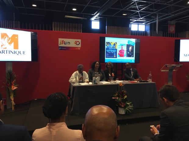 Le comité de direction du Comité martiniquais du tourisme lors d'une conférence de presse, le 26 septembre 2018, à l'IFTM Top Resa. - CL Le comité de direction du Comité martiniquais du tourisme lors d'une conférence de presse, le 26 septembre 2018, à l'IFTM Top Resa. - CL