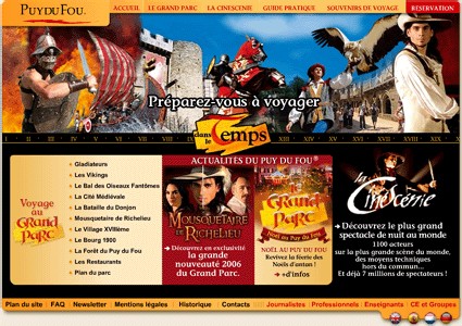 le nouveau site Internet du Parc du Puy du Fou