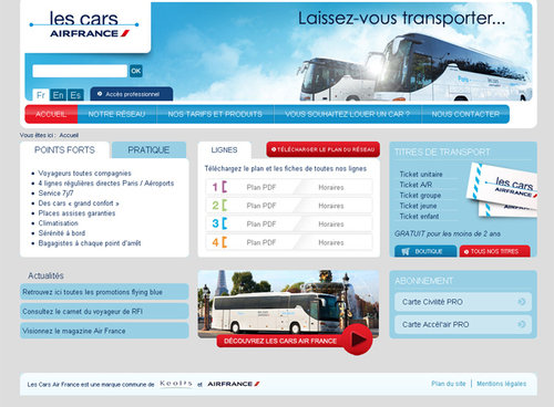 Les cars Air France lancent leur boutique en ligne
