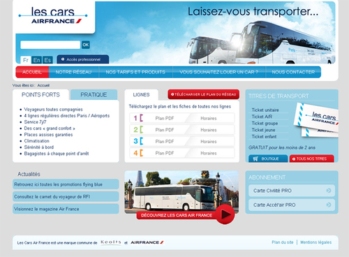 Les cars Air France lancent leur boutique en ligne Les cars Air France lancent leur boutique en ligne