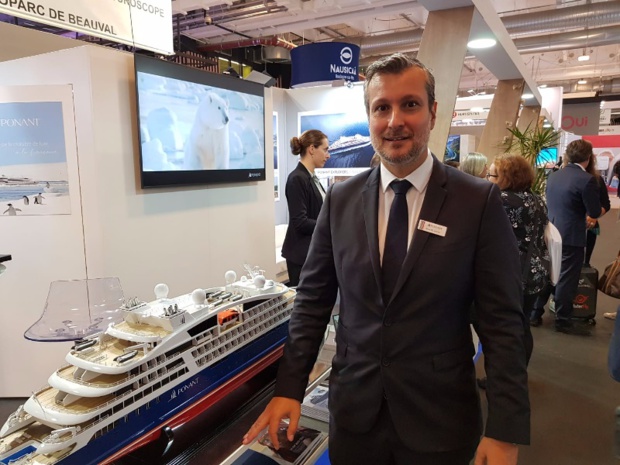 Hervé Bellaiche sur le stand de Ponant dans le cadre de l'IFTM Top Resa - DR Photo CE