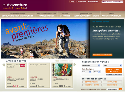 Clubaventure lance ses ventes privées sur Internet Clubaventure lance ses ventes privées sur Internet