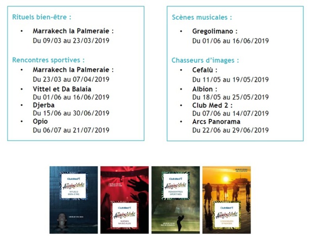 Le planning des Amazing Weeks du Club Med - Crédit photo : Club Med Le planning des Amazing Weeks du Club Med - Crédit photo : Club Med