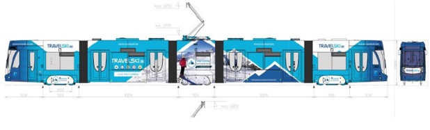 A bruxelles, un tram sera recouvert aux couleurs de Travelski - crédit : travelski