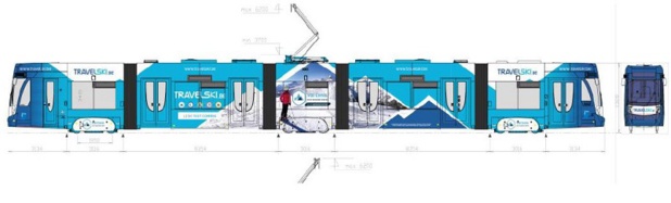A bruxelles, un tram sera recouvert aux couleurs de Travelski - crédit : travelski A bruxelles, un tram sera recouvert aux couleurs de Travelski - crédit : travelski
