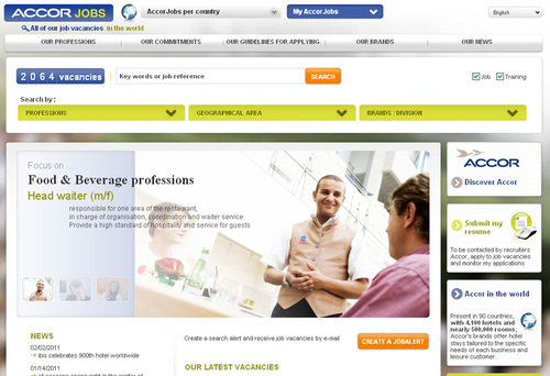 Accor : nouveau site mondial de recrutement, AccorJobs