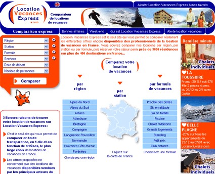 LocationVacancesExpress.com : comparer en ligne plus de 3000 résidences