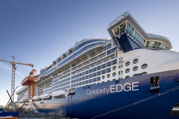 Le Celebrity Edge lors de la livraison par les Chantiers de l'Atlantique - DR Celebrity Cruises