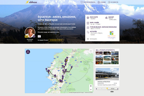 Ublooo transforme le carnet de voyages en levier de vente de séjours - Crédit photo : Ublooo