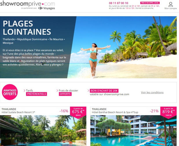 Carrefour Voyages revendu par Showroomprive.com Carrefour Voyages revendu par Showroomprive.com