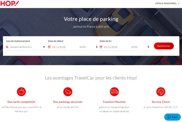 Parking aéroport : HOP! partenaire de Travelcar