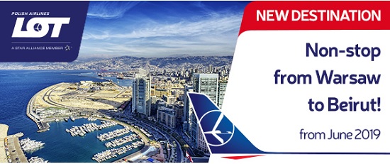 Les vols entre Varsovie et Beyrouth seront opérés entre le 14 juin et le 15 septembre 2019 - DR LOT