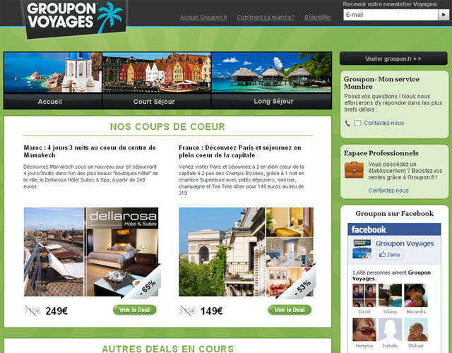 Groupon, en phase d'immatriculation, se diversifie dans le voyage en ligne