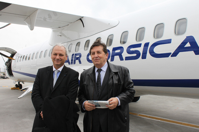 Philippe Dandrieux, président du directoire et François Mosconi, président du Conseil de Surveillance d'Air Corsica - DR : A.B. Philippe Dandrieux, président du directoire et François Mosconi, président du Conseil de Surveillance d'Air Corsica - DR : A.B.