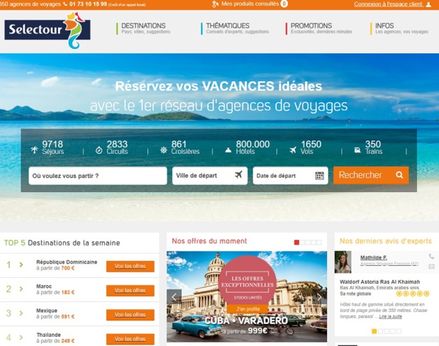La plateforme de Selectour, nouvelle version, sera lancée dans les prochains mois - DR : Capture d'écran Selectour La plateforme de Selectour, nouvelle version, sera lancée dans les prochains mois - DR : Capture d'écran Selectour