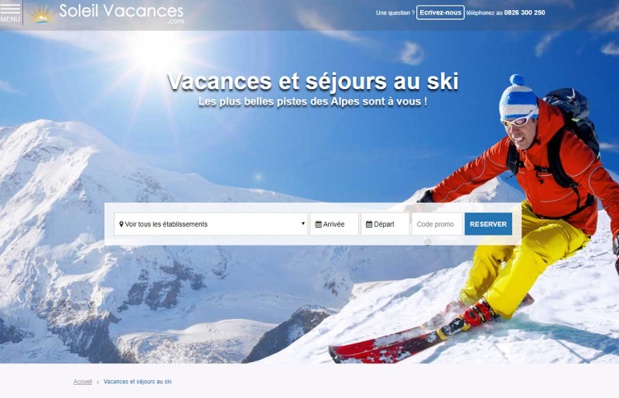 Le site de Soleil Vacances - DR Le site de Soleil Vacances - DR