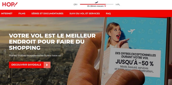 Skydeals, la première maketplace aérienne disponible sur les navettes Hop! - Crédit photo : Skydeals Skydeals, la première maketplace aérienne disponible sur les navettes Hop! - Crédit photo : Skydeals
