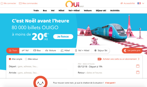 Pour son premier anniversaire, Oui.sncf embauche des bots