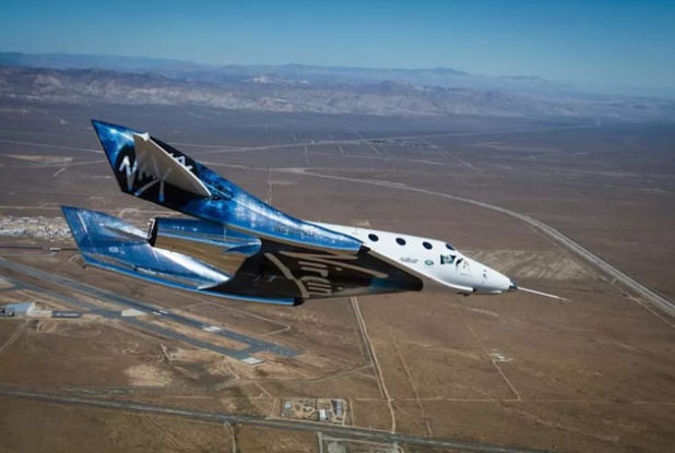 Le VSS Unity est parvenu ce vendredi 13 décembre à atteindre une altitude de 82.7 km, après avoir été largué en vol par son avion porteur - Image from Virgin Galactic