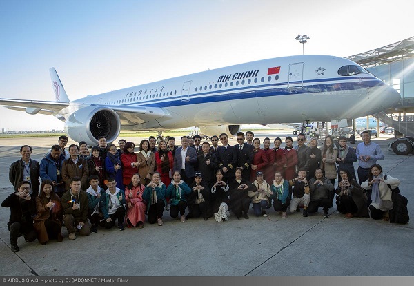 Air China reçoit son sixième Airbus A350-900 à Toulouse