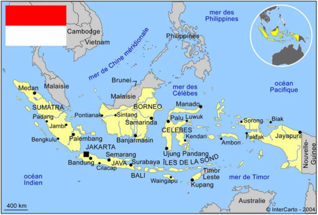 L'Indonésie pays aux 17000 îles et le détroit de la Sonde. /crédit carte Intercarto