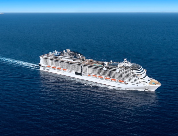 Le MSC Grandiosa, premier des trois navires de la classe Meraviglia-Plus, commencera à naviguer sur des itinéraires réguliers dès le 16 novembre 2019, au départ de Gênes - DR : MSC Croisières