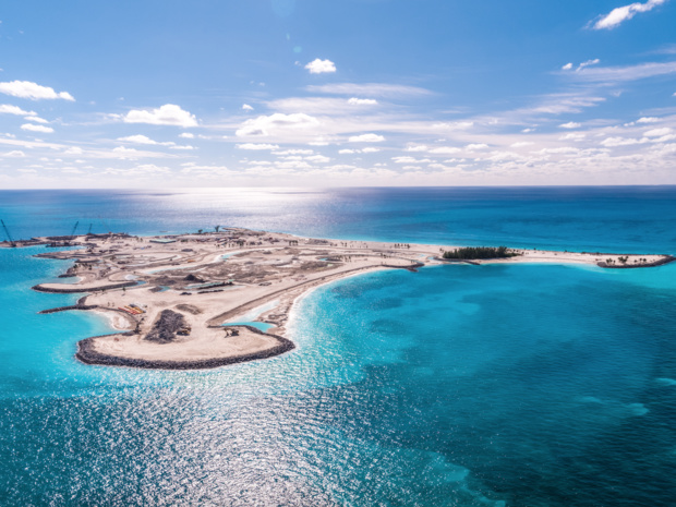 Ocean Cay, ile privée située dans les Caraïbes, s'apprête à accueillir ses premiers clients cette année © Conrad Schutt