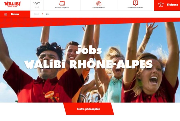Le site dédié aux recrutements de Walibi Rhône-Alpes - DR Le site dédié aux recrutements de Walibi Rhône-Alpes - DR